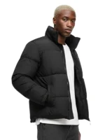 Durable black puffer jacket