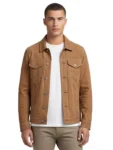 Maverick Brown Suede Leather Jacket for Men