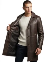 Stylish leather coat for men