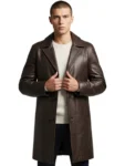 The American Legacy Brown Leather Trench Coat