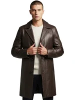 The American Legacy Brown Leather Trench Coat