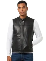 Urban Edge Rider Black Leather Vest