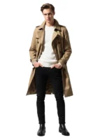 Urban Prestige Cotton Trench Coat for Men Beige