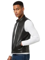 zippered leather vest