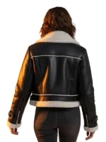 Black shearling jacket for women