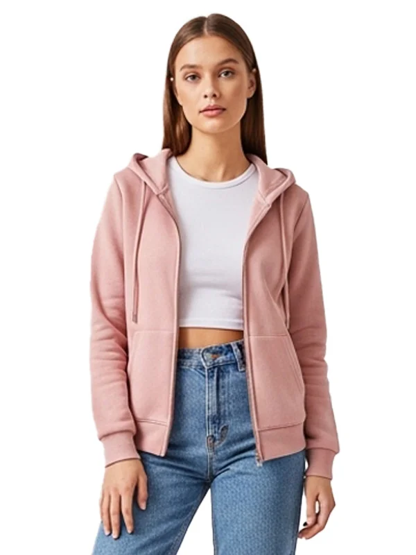 Blush Whisper Pink Zip-Up Hoodie