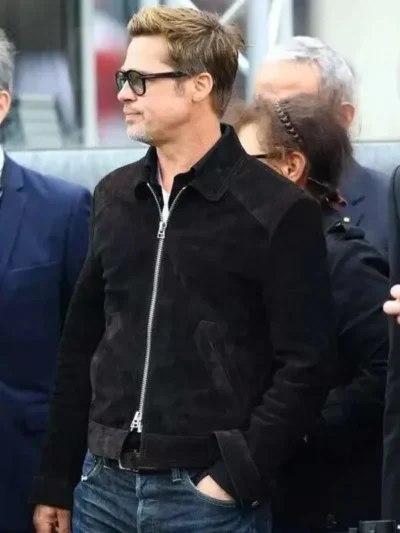 Brad Pitt F1 Black Suede Leather Jacket
