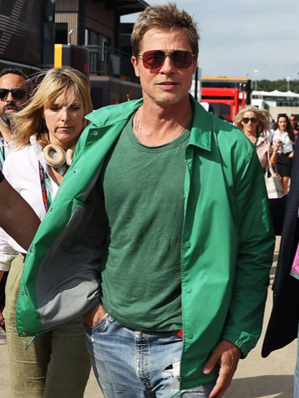 Brad Pitt F1 Green Cotton Jacket