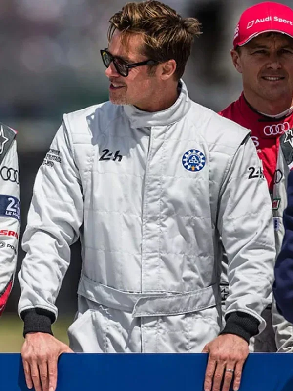 Brad Pitt F1 White Cotton Jacket
