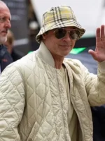 Brad Pitt quilted bomber jacket