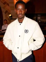Damson Idris white racing jacket