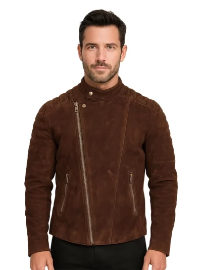 Faisor Mocha Suede Biker Jacket