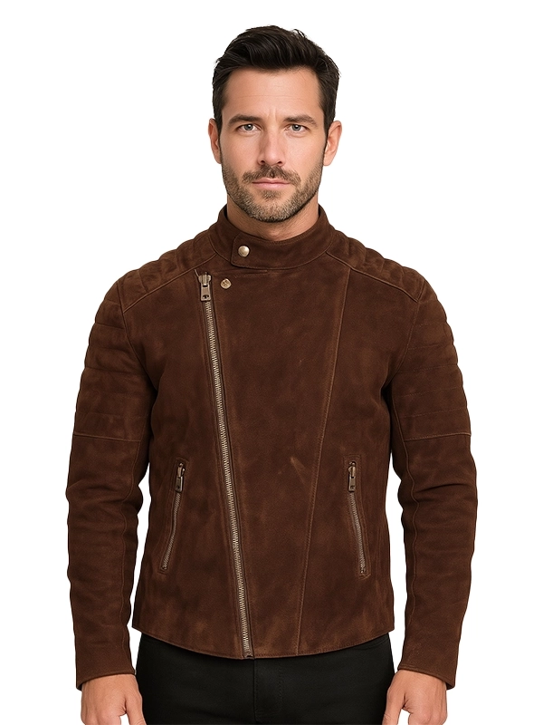 Faisor Mocha Suede Biker Jacket