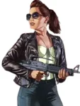 Female Protagonist GTA 6 Black Leather Jacket