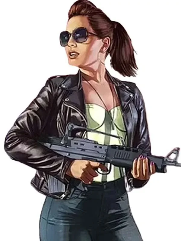 GTA 6 Female Protagonist Black Leather Jacket
