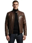 Legacy Brown Leather Commander Jacket