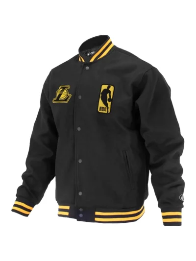 Los Angeles Lakers FISLL Black Logoman Shadow Varsity Jacket