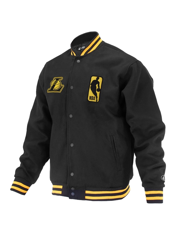 Los Angeles Lakers FISLL Black Logoman Shadow Varsity Jacket