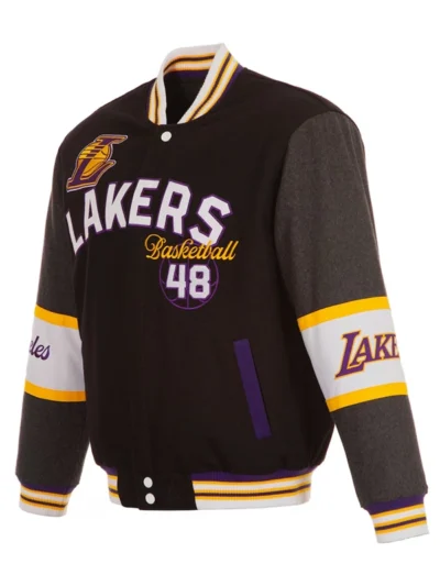 Los Angeles Lakers JH Design Wool Full-Zip Black Jacket