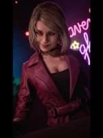 Maria red leather jacket