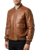 Men's Brown Leather Motorcycle Jacket