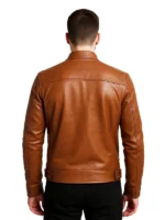 Men’s brown motorcycle leather jacket