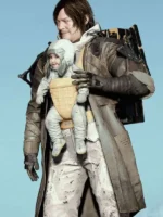 Norman Reedus Death Stranding 2 Brown Leather Coat