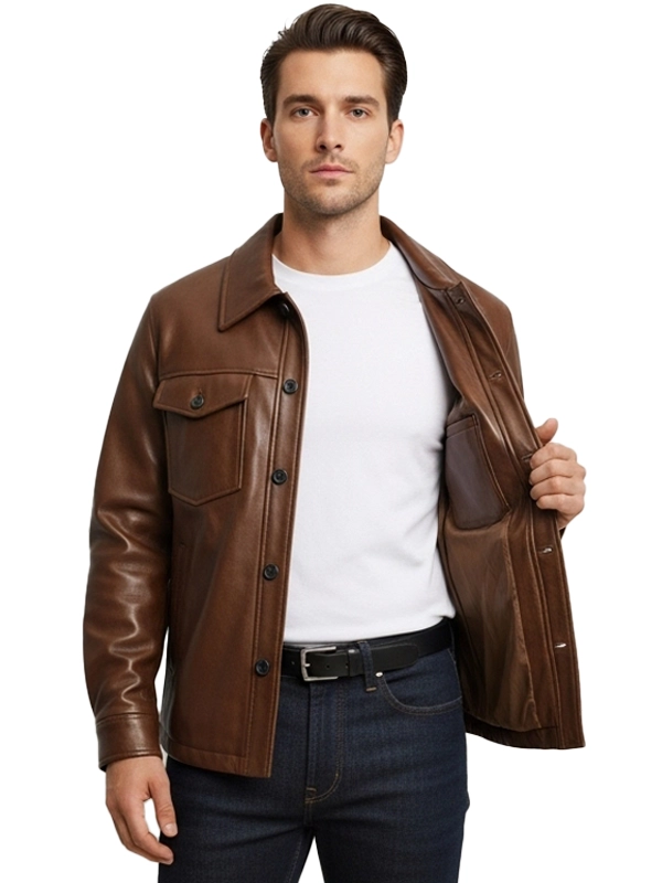Regal Brown Leather Jacket