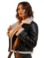 Shearling leather winter jacket