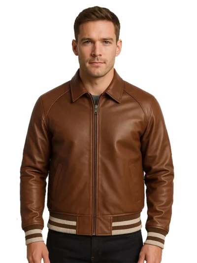Walton Brown Leather Varsity Jacket