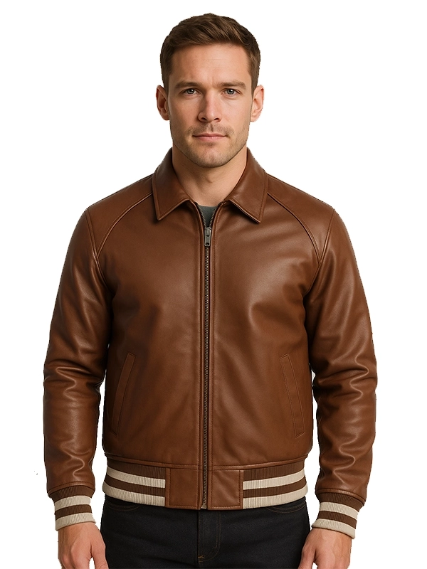 Walton Brown Leather Varsity Jacket