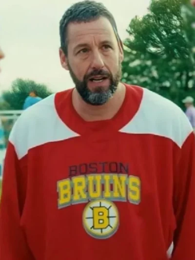 Adam Sandler Happy Gilmore 2 Red and White Boston Jersey