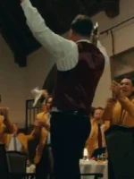 Maroon vest Travis Kelce Happy Gilmore 2 outfit