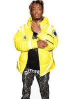 yellow puffer coat