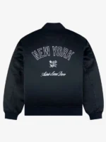 Aimé Leon Dore x New York Yankees Navy Satin Varsity Jacket
