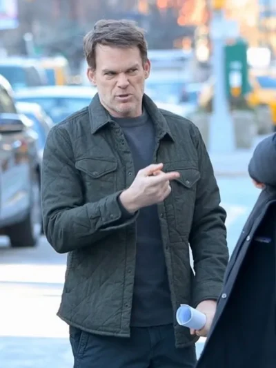 Dexter Morgan Olive Green Quilted Jacket