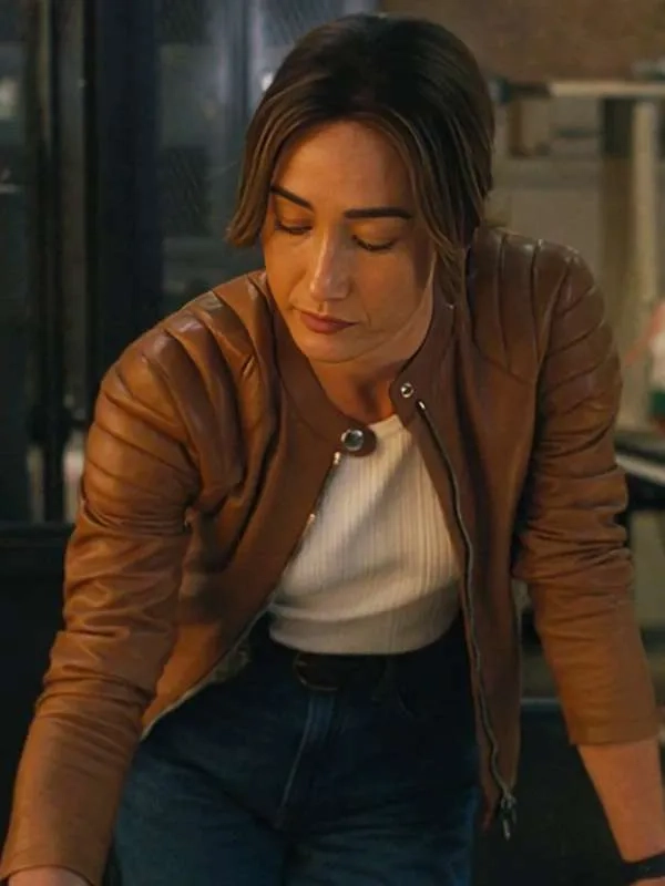 Maggie Q Brown Leather Jacket