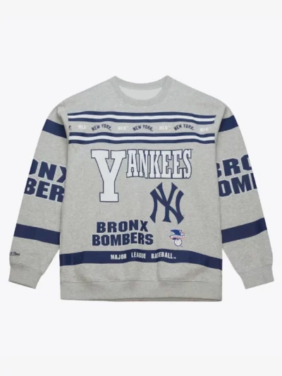 New York Yankees Vintage Grey Fleece Crewneck Sweatshirt