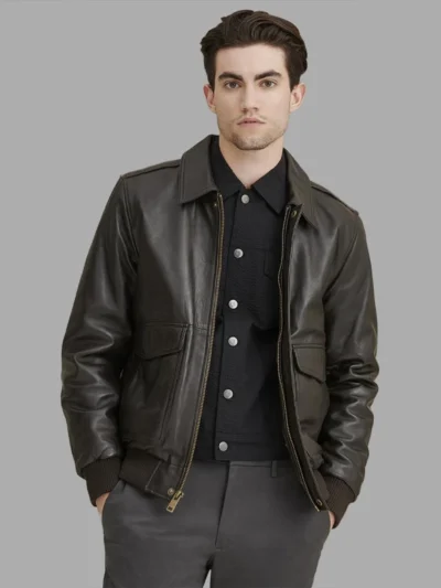 big and tall leather bomber jacket