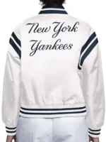 new york yankees white satin starter varsity jacket